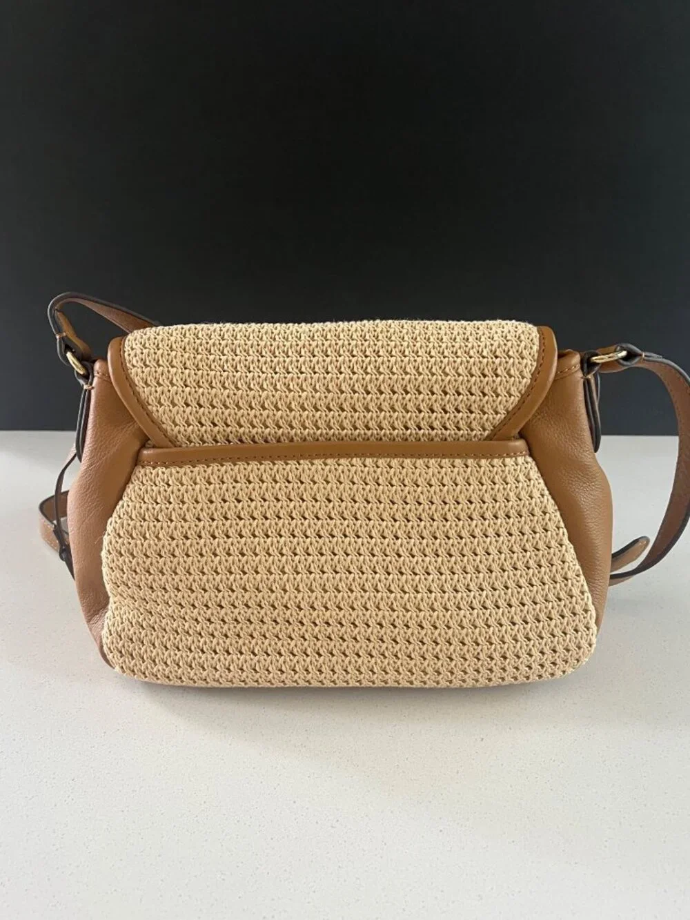 AIMEE Cannes Flap Crossbody Bag beige Raffia Canyon